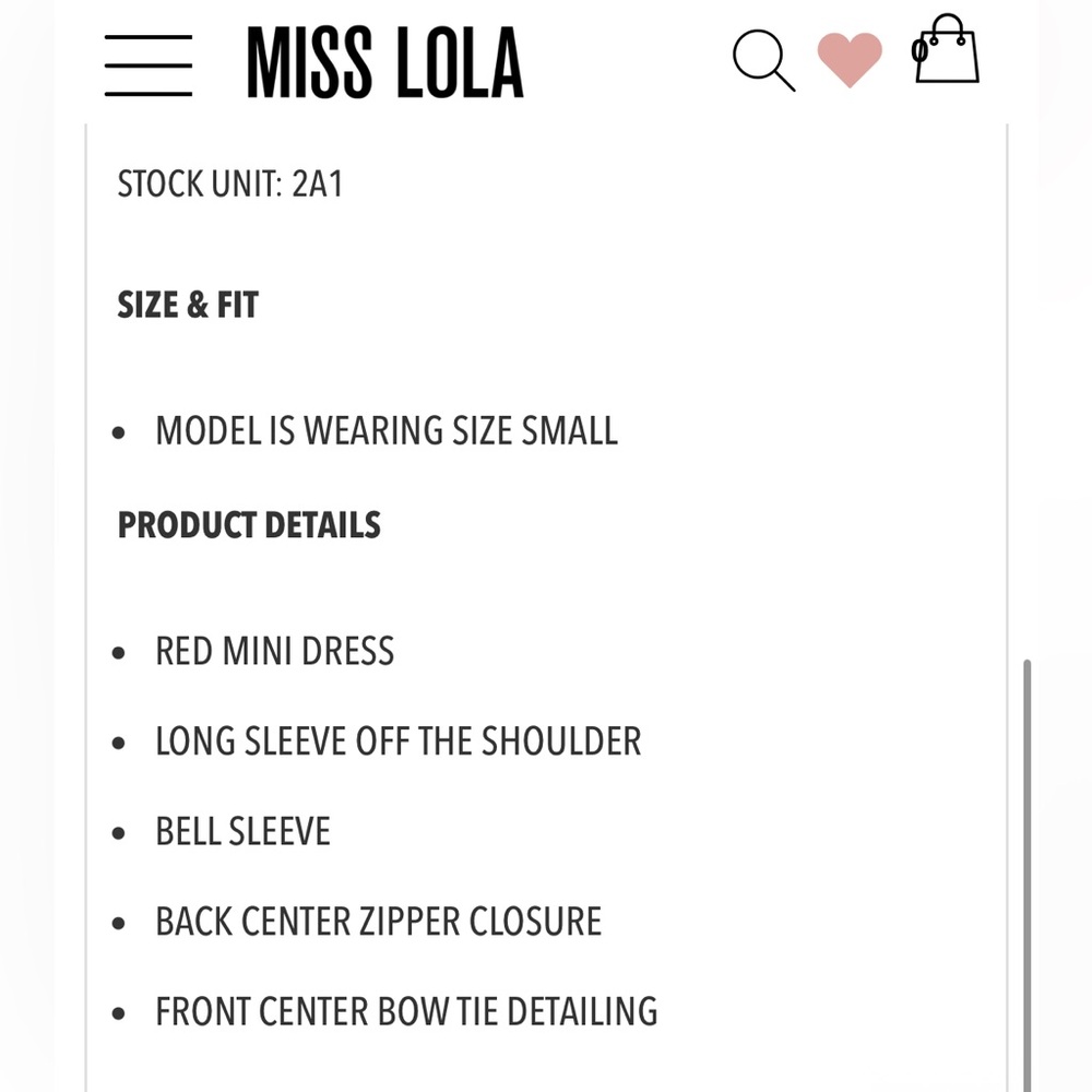Miss Lola Vibrant Red Off-Shoulder Dress - Picture 6 of 6